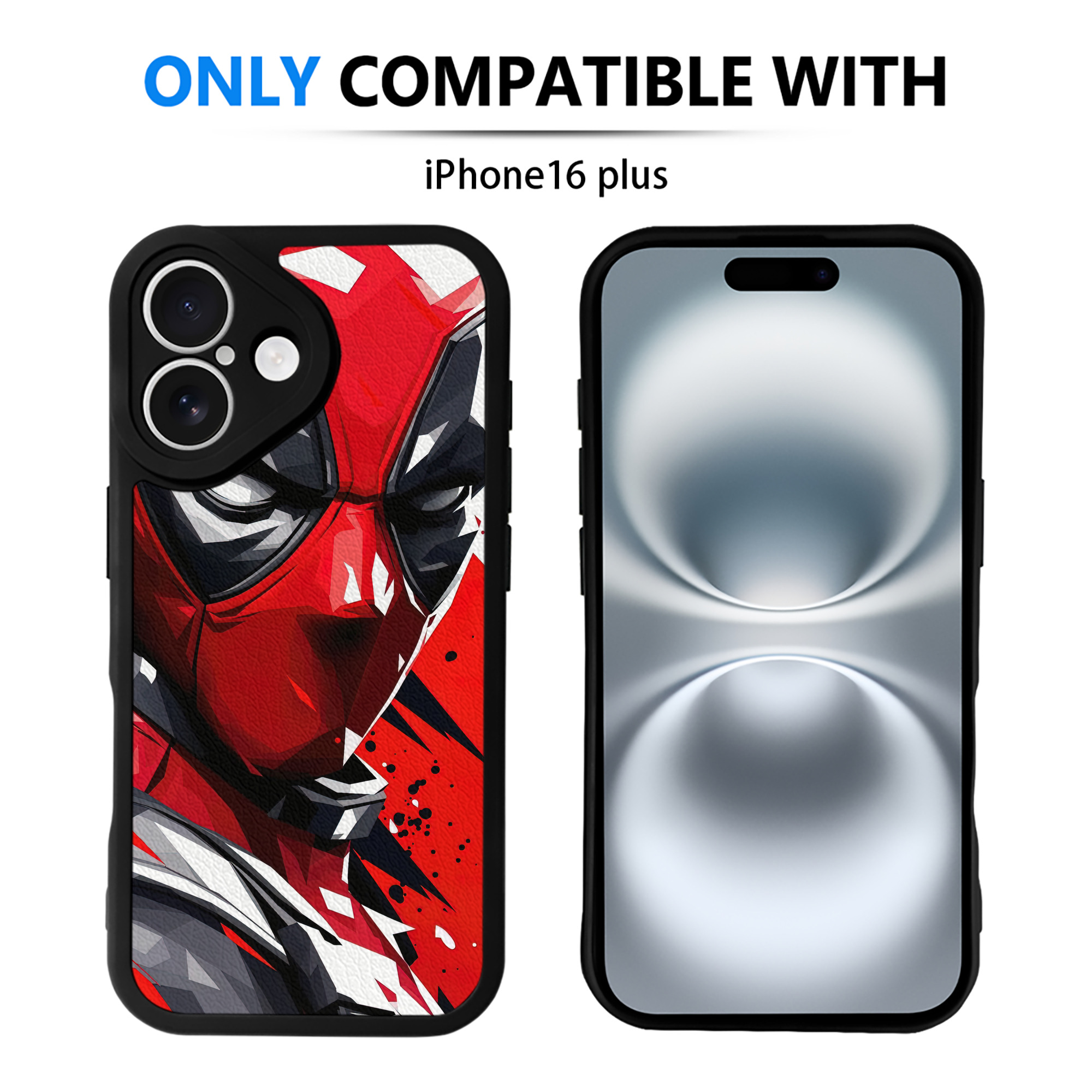 （画像用） Deadpool デッドプール 【iPhone 16シリーズ対応】シリコンスマホケース（レザー調） 材質：シリコン